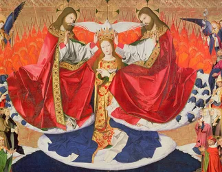 Die Krönung der Jungfrau, vollendet 1454 (Detail)